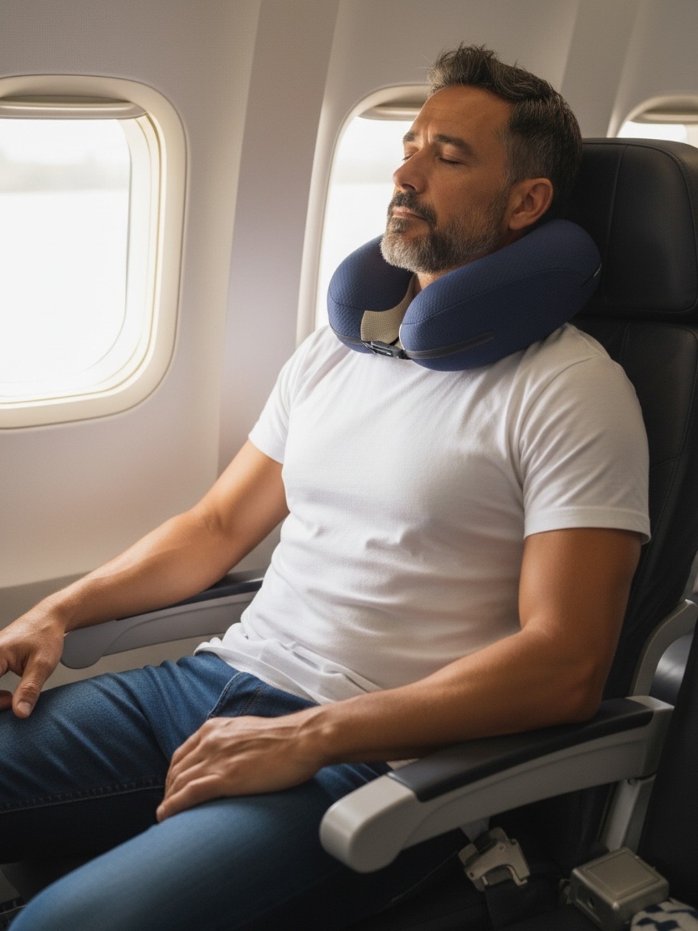 Memory foam travel neck pillow